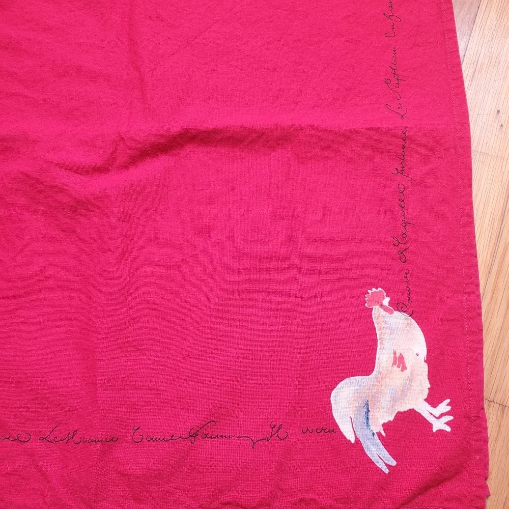 Williams Sonoma rooster French print cotton napkins‎ 20 x 20 (3)